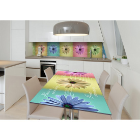 Наклейка 3Д вінілова на стіл Zatarga «Бліда веселка» 600х1200 мм для будинків, квартир, столів, кав'ярень, кафе