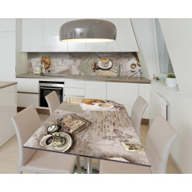 Наклейка 3Д вінілова на стіл Zatarga «Паризький круасан» 600х1200 мм для будинків, квартир, столів, кав'ярень,