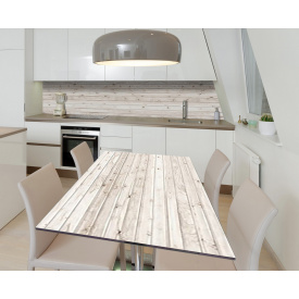 Наклейка 3Д виниловая на стол Zatarga «Узкая доска» 600х1200 мм для домов, квартир, столов, кофейн, кафе