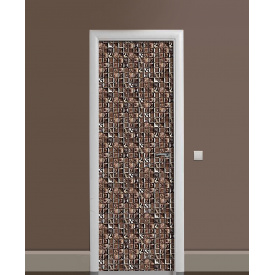 Наклейка на дверь Zatarga «Шоколадная мозаика» 650х2000 мм виниловая 3Д наклейка декор самоклеящаяся
