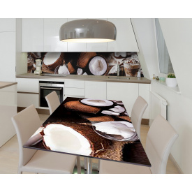Наклейка 3Д виниловая на стол Zatarga «Кокосовая мякоть» 600х1200 мм для домов, квартир, столов, кофейн, кафе