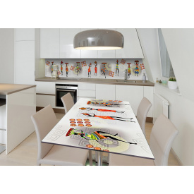 Наклейка 3Д виниловая на стол Zatarga «Африканские девушки» 600х1200 мм для домов, квартир, столов, кофейн,