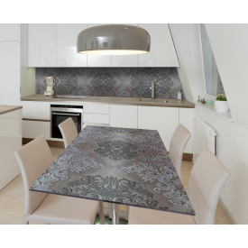 Наклейка 3Д виниловая на стол Zatarga «Бархатистые узоры» 650х1200 мм для домов, квартир, столов, кофейн, кафе