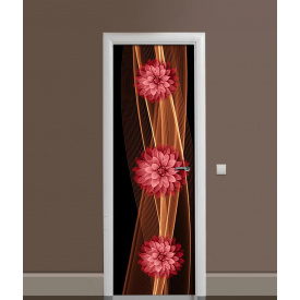 Наклейка на дверь Zatarga «Цветочное танго» 650х2000 мм виниловая 3Д наклейка декор самоклеящаяся