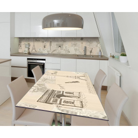 Наклейка 3Д виниловая на стол Zatarga «Мемуары о любви» 650х1200 мм для домов, квартир, столов, кофейн, кафе