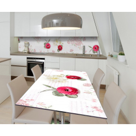 Наклейка вінілова на стіл Zatarga  "3Д Червоні Троянди" 600х1200 мм