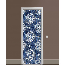Наклейка на дверь Zatarga «Сапфировый кристалл» 650х2000 мм виниловая 3Д наклейка декор самоклеящаяся