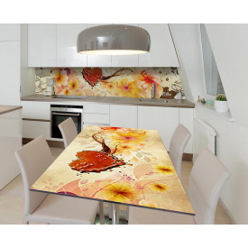 Наклейка 3Д виниловая на стол Zatarga «Кофейное сердце» 600х1200 мм для домов, квартир, столов, кофейн, кафе