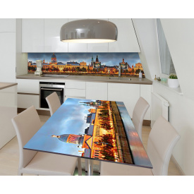 Наклейка 3Д виниловая на стол Zatarga «Свет вечерних аллей» 600х1200 мм для домов, квартир, столов, кофейн,