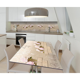 Наклейка 3Д виниловая на стол Zatarga «Свадебное утро» 600х1200 мм для домов, квартир, столов, кофейн, кафе