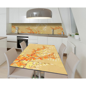 Наклейка 3Д виниловая на стол Zatarga «Осенние строфы» 600х1200 мм для домов, квартир, столов, кофейн, кафе