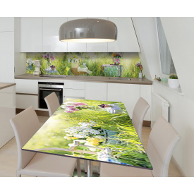 Наклейка 3Д вінілова на стіл Zatarga «Літній пікнік» 600х1200 мм для будинків, квартир, столів, кав'ярень