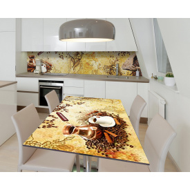 Наклейка 3Д виниловая на стол Zatarga «Ароматное сокровище» 600х1200 мм для домов, квартир, столов, кофейн,