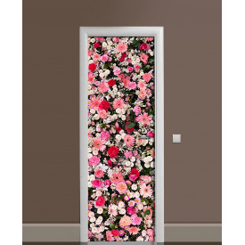 Наклейка на дверь Zatarga «Ассорти из цветов» 650х2000 мм виниловая 3Д наклейка декор самоклеящаяся