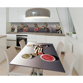 Наклейка 3Д виниловая на стол Zatarga «Смесь перцев» 650х1200 мм для домов, квартир, столов, кофейн, кафе