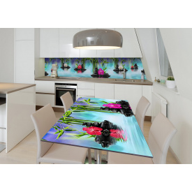 Наклейка 3Д виниловая на стол Zatarga «Сад медитации» 650х1200 мм для домов, квартир, столов, кофейн, кафе