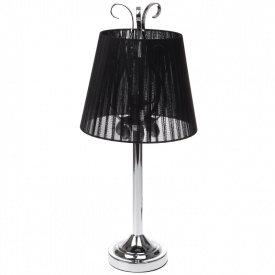 Настольная лампа в современном стиле с абажуром Brille 40W BKL-575 Хром