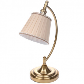 Настольная лампа барокко с абажуром Brille 40W BKL-571 Латунь