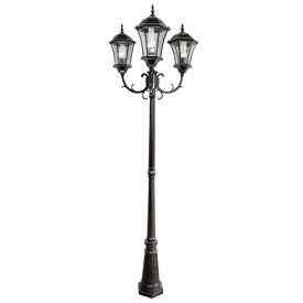 Уличный фонарь Brille GL-01 Коричневый, 3 источника света, в классическом стиле