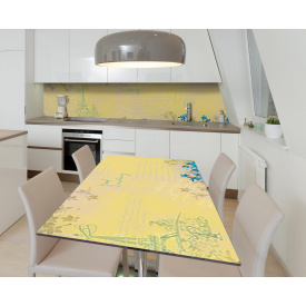 Наклейка 3Д вінілова на стіл Zatarga «Французькі записки» 650х1200 мм для будинків, квартир, столів, кав'ярень,
