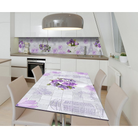 Наклейка 3Д вінілова на стіл Zatarga «Лілова подорож» 650х1200 мм для будинків, квартир, столів, кав'ярень