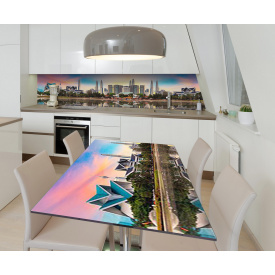 Наклейка 3Д виниловая на стол Zatarga «Урбанизм по-азиатски» 600х1200 мм для домов, квартир, столов, кофейн,