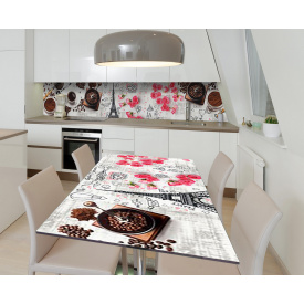 Наклейка 3Д виниловая на стол Zatarga «Мелкий помол» 600х1200 мм для домов, квартир, столов, кофейн, кафе