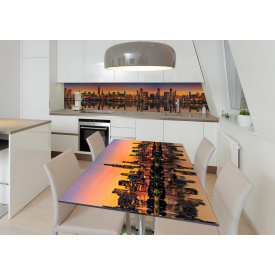Наклейка 3Д виниловая на стол Zatarga «Вечерняя охра» 600х1200 мм для домов, квартир, столов, кофейн, кафе