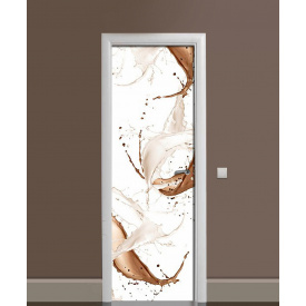 Наклейка на дверь Zatarga «Молоко и какао» 650х2000 мм виниловая 3Д наклейка декор самоклеящаяся