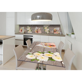 Наклейка 3Д виниловая на стол Zatarga «Живой гербарий» 650х1200 мм для домов, квартир, столов, кофейн, кафе
