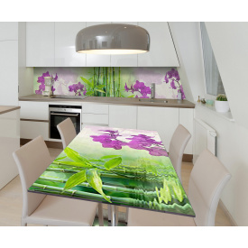 Наклейка виниловая на стол Zatarga "3Д бамбук Орхидеи" 650х1200 мм