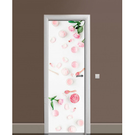 Наклейка на дверь Zatarga «Суфле из розы» 650х2000 мм виниловая 3Д наклейка декор самоклеящаяся