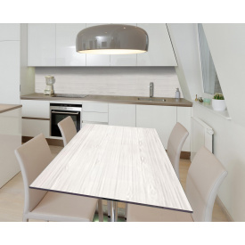 Наклейка 3Д виниловая на стол Zatarga «Белое дерево» 600х1200 мм для домов, квартир, столов, кофейн, кафе
