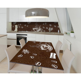 Наклейка 3Д вінілова на стіл Zatarga «Аніс та кава» 650х1200 мм для будинків, квартир, столів, кав'ярень, кафе