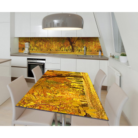 Наклейка 3Д вінілова на стіл Zatarga «Золото осені» 650х1200 мм для будинків, квартир, столів, кафе
