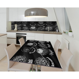 Наклейка 3Д виниловая на стол Zatarga «Шеф-меню» 650х1200 мм для домов, квартир, столов, кофейн, кафе