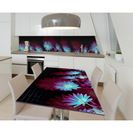 Наклейка 3Д виниловая на стол Zatarga «Неоновое мерцание» 600х1200 мм для домов, квартир, столов, кофейн, кафе