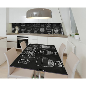 Наклейка 3Д вінілова на стіл Zatarga «Кавове асорті» 600х1200 мм для будинків, квартир, столів, кав'ярень, кафе