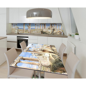 Наклейка 3Д виниловая на стол Zatarga «Олимп» 650х1200 мм для домов, квартир, столов, кофейн, кафе