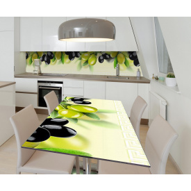 Наклейка 3Д виниловая на стол Zatarga «Глянцевые оливки» 600х1200 мм для домов, квартир, столов, кофейн, кафе
