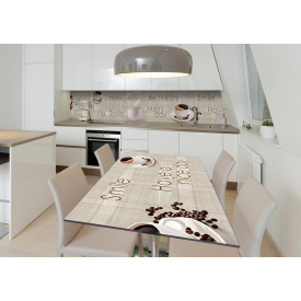 Наклейка 3Д виниловая на стол Zatarga «Чашка молока» 600х1200 мм для домов, квартир, столов, кофейн, кафе