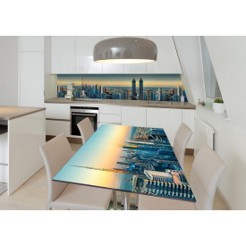 Наклейка 3Д виниловая на стол Zatarga «Вид на Дубаи» 650х1200 мм для домов, квартир, столов, кофейн, кафе