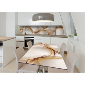 Наклейка 3Д виниловая на стол Zatarga «Небрежный мазок» 600х1200 мм для домов, квартир, столов, кофейн, кафе