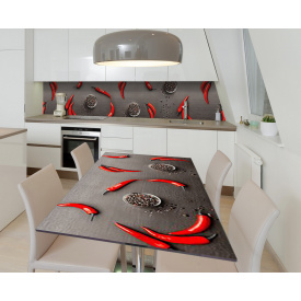 Наклейка 3Д вінілова на стіл Zatarga «З вогником» 650х1200 мм для будинків, квартир, столів, кафе