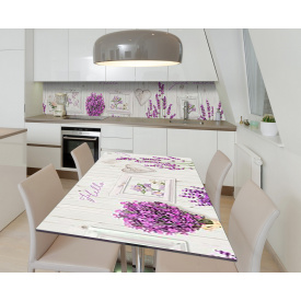 Наклейка 3Д вінілова на стіл Zatarga «Лавандовий затишок» 600х1200 мм для будинків, квартир, столів, кав'ярень, кафе