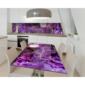 Наклейка 3Д виниловая на стол Zatarga «Сиреневое утро» 650х1200 мм для домов, квартир, столов, кофейн, кафе