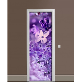 Наклейка на дверь Zatarga «Соцветия сирени» 650х2000 мм виниловая 3Д наклейка декор самоклеящаяся