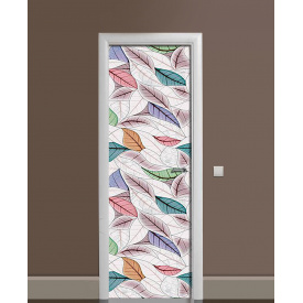 Наклейка на дверь Zatarga «Пастельный гербарий» 650х2000 мм виниловая 3Д наклейка декор самоклеящаяся