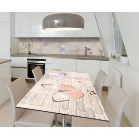 Наклейка 3Д виниловая на стол Zatarga «Французская лёгкость» 600х1200 мм для домов, квартир, столов, кофейн,