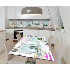 Наклейка 3Д вінілова на стіл Zatarga «Американські мрії» 650х1200 мм для будинків, квартир, столів, кав'ярень,